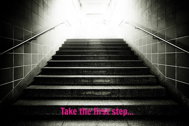 first step, taking action, fear