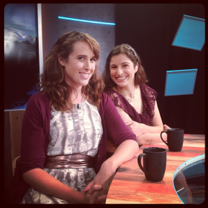 Alicia (right) and her producer, Megan (left)